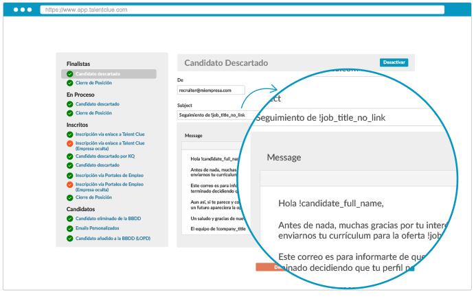 Feedback del candidato